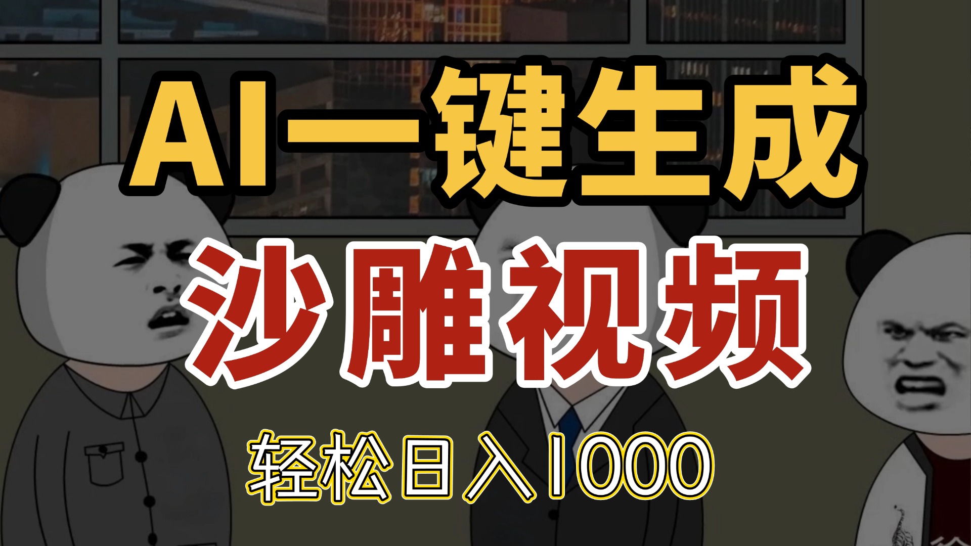 AI一键生成沙雕视频，一条视频千万播放，轻松日入1000-星创网